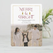 鮮メリーやかで明るシンプルい赤モダンいクリスマス写真 シーズンカード (スタンド正面)