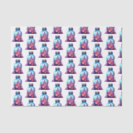 鮮モダンやかなパステルブルーとパステルピンクハロウィーン 薄葉紙