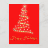 鮮モダンやかな赤のクリスマスツリー シーズンポストカード (正面)