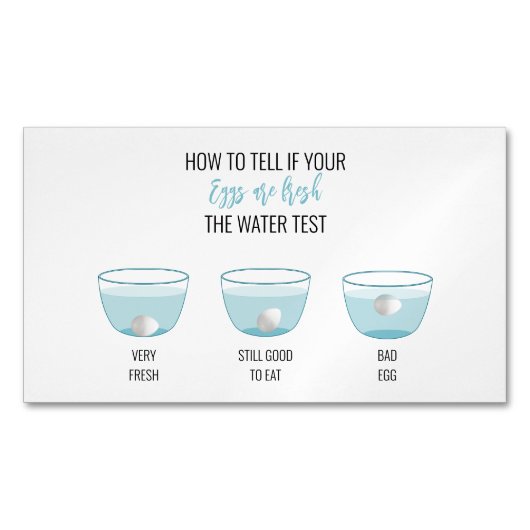 鮮度客リマインダーマグネットの卵テスト マグネット名刺 (正面)