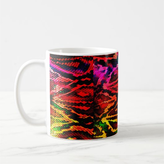 鮮明なカラフルパターンデザイン(抽象芸術a) コーヒーマグカップ (左)