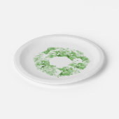 鮮明なグリーンフローラ結婚リースの紙プレート ペーパープレート (アングル)