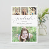 鮮明なコラージュ編集可能なカラーの卒業招待状 招待状 (スタンド正面)