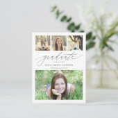 鮮明なコラージュ編集可能なカラー卒業はがき ポストカード (スタンド正面)