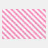鮮明な白に鮮やかな熱いストライプイースターピンク ラッピングペーパーシート (正面2)