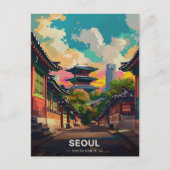 鮮明な空の下にソウルの古代チャーム ポストカード (正面)