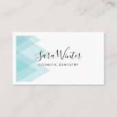 鮮明な青の幾何学的およびスクリプトの名刺 名刺 (正面)