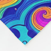 鮮明サイケデリックな海渦巻き旋回のイルカ フリースブランケット (角)