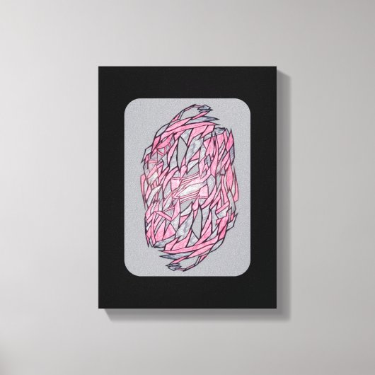 鮮烈なコントラスト: 現代幾何学抽象プリント キャンバスプリント (正面)