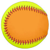 鮮無地のやかなオレンジ色とネオンイエロー色 ソフトボール (正面左)