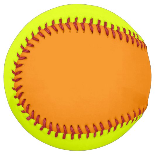 鮮無地のやかなオレンジ色とネオンイエロー色 ソフトボール (正面左)
