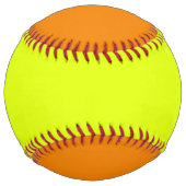 鮮無地のやかなオレンジ色とネオンイエロー色 ソフトボール (裏面)