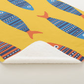 鮮魚の継ぎ目の無い模様。海辺で描いた手 シェルパブランケット (3/4)