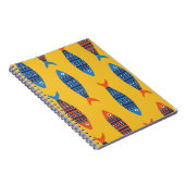 鮮魚の継ぎ目の無い模様。海辺で描いた手 ノートブック (右側)