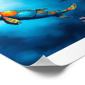 鮮鮮やかやかな色の水中シーン ポスター (角)