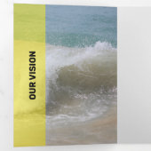 鮮黄色の透モダン過性 三つ折りカード (内部最初)