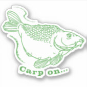 鯉が釣おもしろいれた魚釣り引用文 シール (正面)