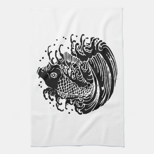 鯉と水 キッチンタオル (縦)