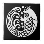 鯉と波陶瓦 タイル (正面)