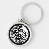 鯉と波 キーホルダー (正面)