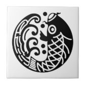 鯉と波 タイル (正面)