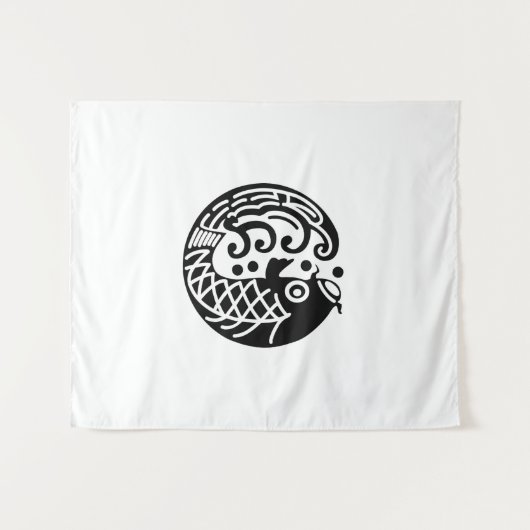 鯉と波 タペストリー (正面(横))