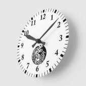 鯉と波 ラウンド壁時計 (傾斜)