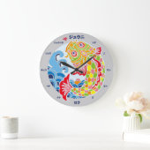 鯉と波 ラージ壁時計 (ホーム)