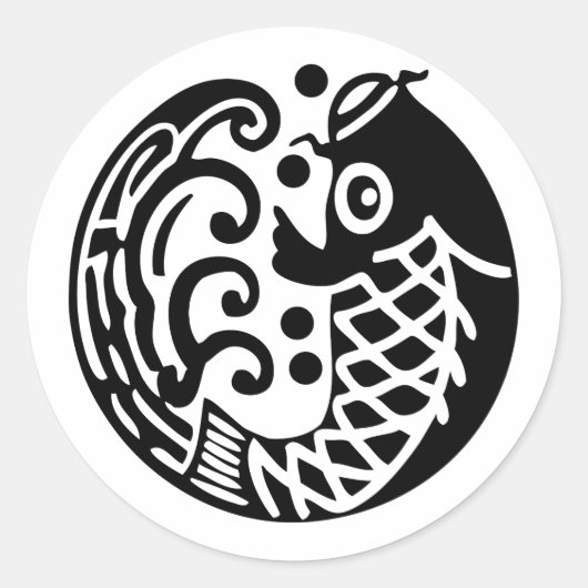 鯉に波 ラウンドシール (正面)