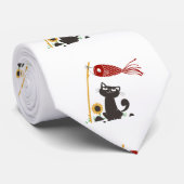 鯉のぼりのハッピーキャット-背景色の選択 ネクタイ (ロール)