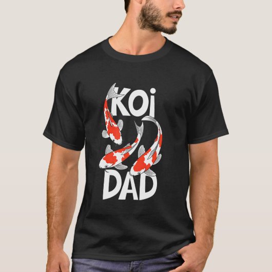 鯉のパパ 日本の鯉の魚 Tシャツ (正面)