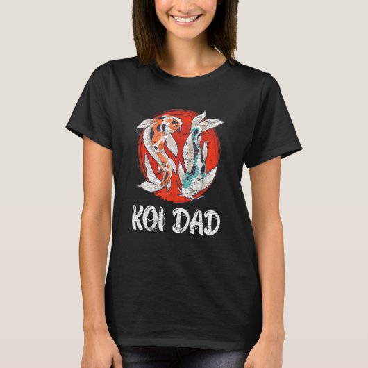 鯉のパパ 錦鯉池 魚池 2 Tシャツ (正面)