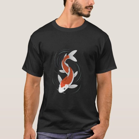 鯉の図柄 和風 アジア コイ 1 Tシャツ (正面)