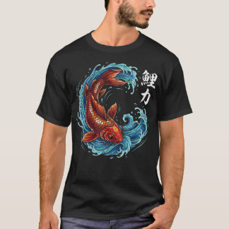 鯉の桜 日本画 鯉の水彩画 Tシャツ
