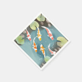 鯉の池の水彩画 | 美しい魚の絵 スタンダードカクテルナプキン (角)