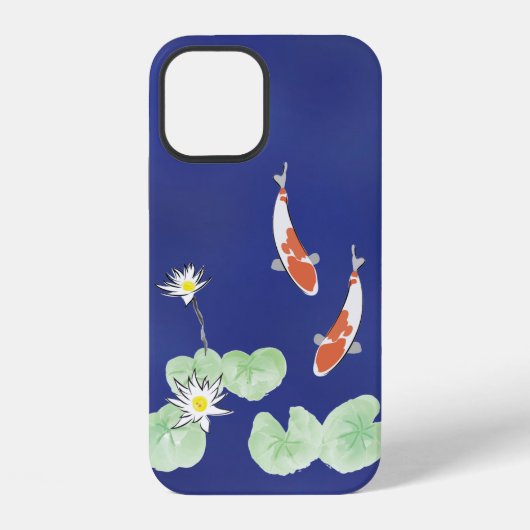 鯉の池 ブルー Case-Mate iPhone 12 カバー (裏面)