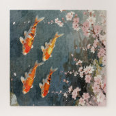 鯉の池 桜の静寂 ジグソーパズル (横)