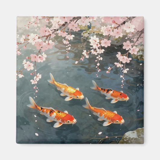 鯉の池 桜の静寂 マグネット (正面)