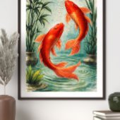 鯉の魚のアート | 鯉のイラスト | 日本 ポスター