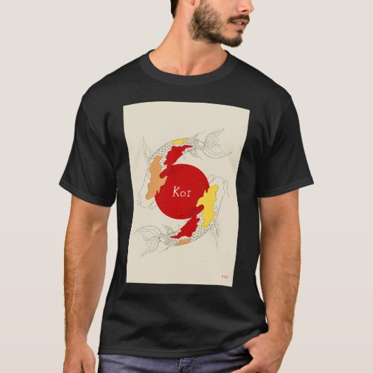 鯉の魚のアート Tシャツ (正面)