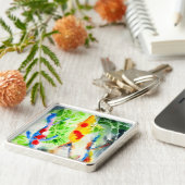 鯉の魚のカラフルな水彩画 キーホルダー (側面)