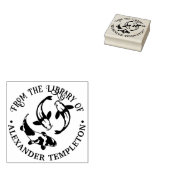 鯉の魚のライブラリの本の名前 ラバースタンプ (押印)