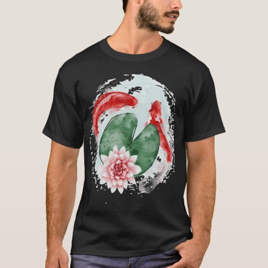 鯉の魚の日本画 Tシャツ (正面)