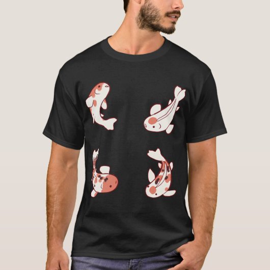 鯉の魚の群れアート Tシャツ (正面)