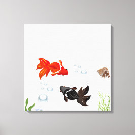 鯉の魚の芸術、日本の鯉、禅デコ、アンダーウォーター キャンバスプリント