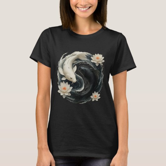 鯉の魚の陰陽 Tシャツ (正面)