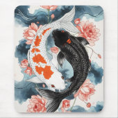 鯉の魚陰陽蓮の芸術 マウスパッド (正面)
