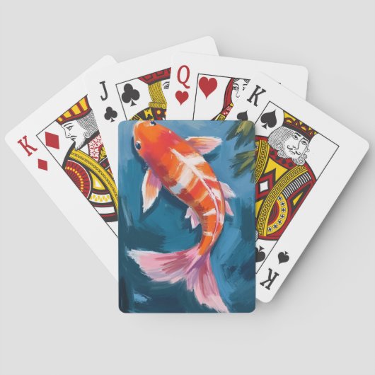 鯉の魚 | 美しい水彩画 トランプ (裏面)