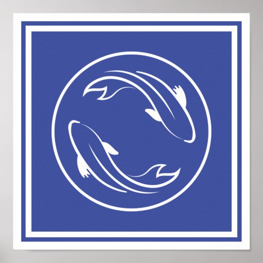 鯉コイ陰陽禅霊性中国の魚 ポスター (正面)