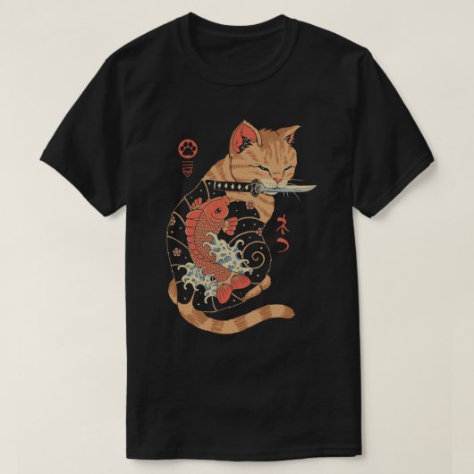 鯉入れ猫 Tシャツ (デザイン正面)